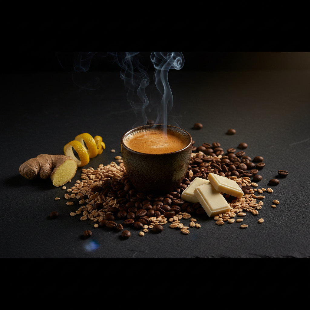 Coffee, white chocolate and citrus in warm and dark light: the nocturnal gourmand side